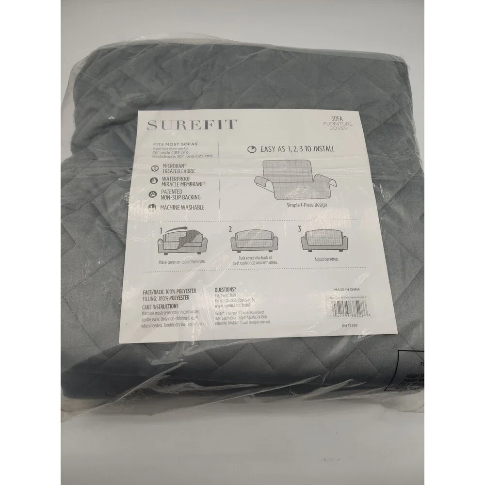 SureFit Miracle Mink Waterproof Furniture Cover 3-Seater Grey